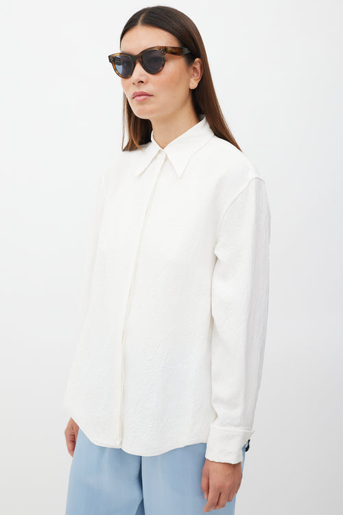 Proenza Schouler Cream Crinkled Shirt