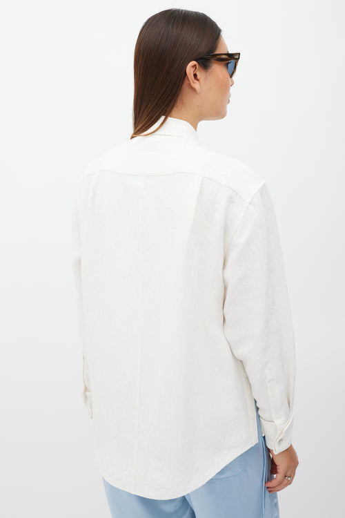 Proenza Schouler Cream Crinkled Shirt