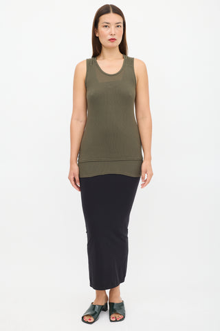 Proenza Schouler Green Layered Crepe Tank