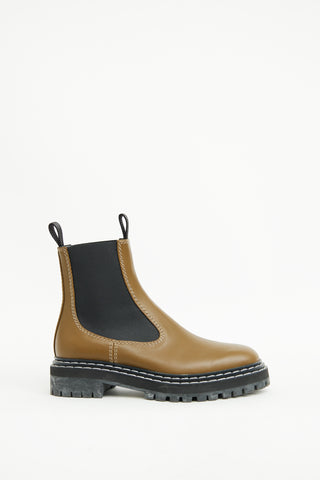 Proenza Schouler Olive Green Chelsea Stitch Boot