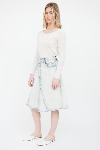 Proenza Schouler Lightwash Asymmetrical Denim Skirt