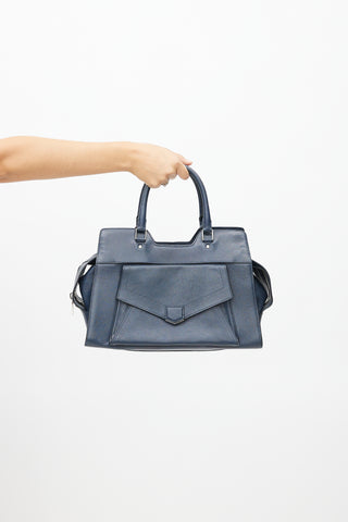 Proenza Schouler Navy Leather PS13 Shoulder Bag