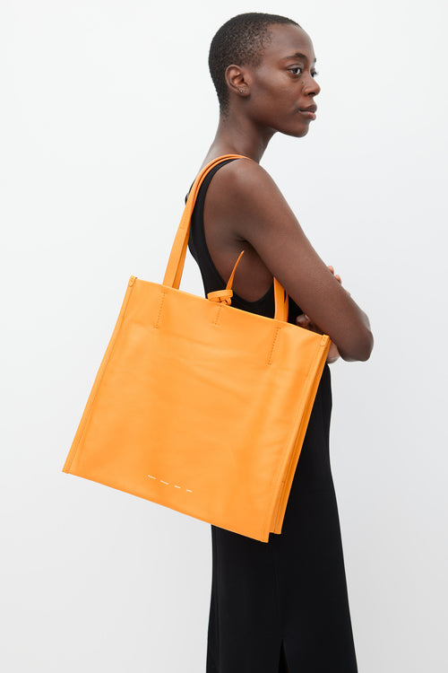 Proenza Schouler Orange Leather Twin Nappa Tote Bag