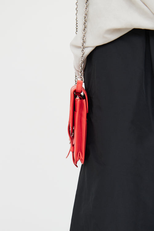 Proenza Schouler Orange Leather PS1 Wallet On Chain