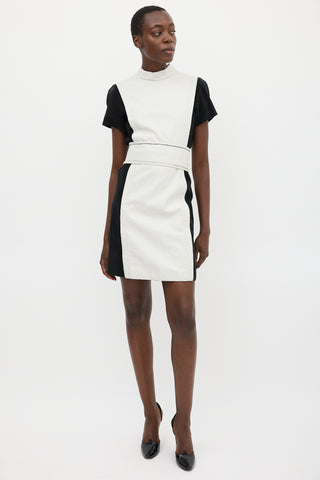 Proenza Schouler White 
Black Leather Belted Dress