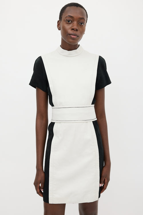 Proenza Schouler White 
Black Leather Belted Dress