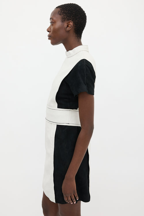 Proenza Schouler White 
Black Leather Belted Dress