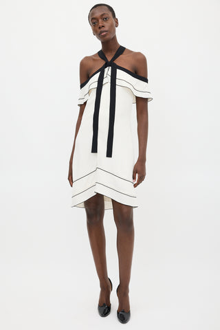 Proenza Schouler White 
Black Ruffled Dress