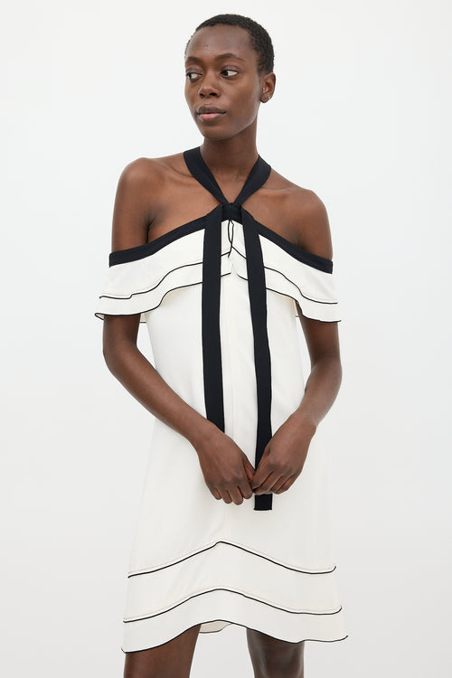 Proenza Schouler White 
Black Ruffled Dress