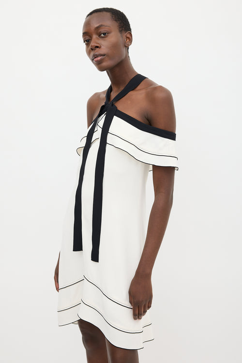 Proenza Schouler White 
Black Ruffled Dress