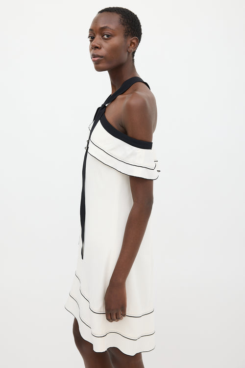 Proenza Schouler White 
Black Ruffled Dress