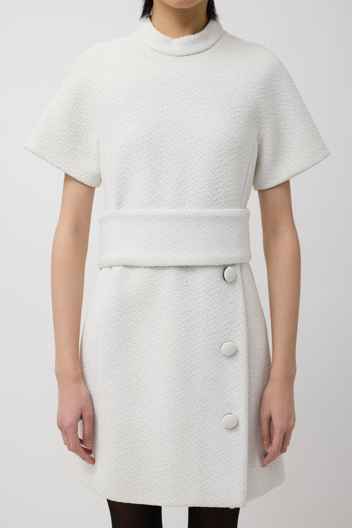 Proenza Schouler White Boucle Open Back Dress