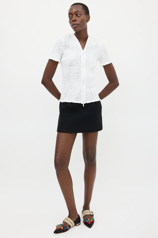 Proenza Schouler White Eyelet Zip Top