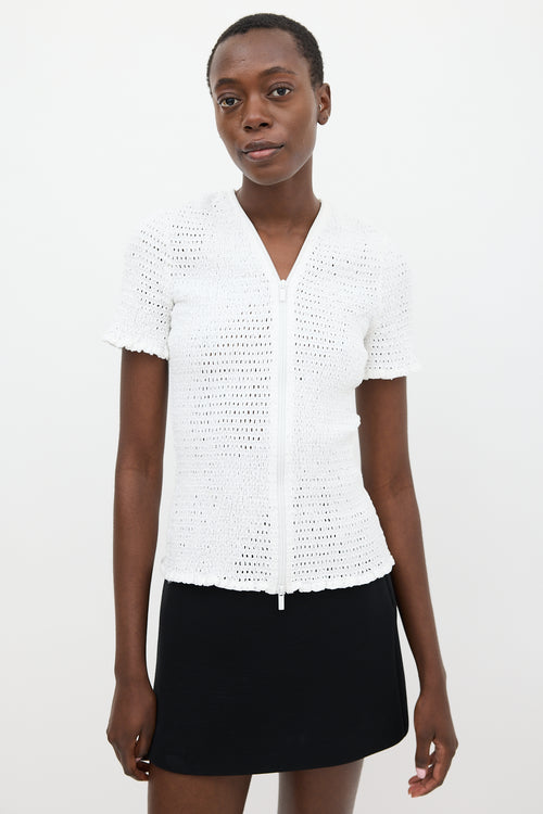 Proenza Schouler White Eyelet Zip Top