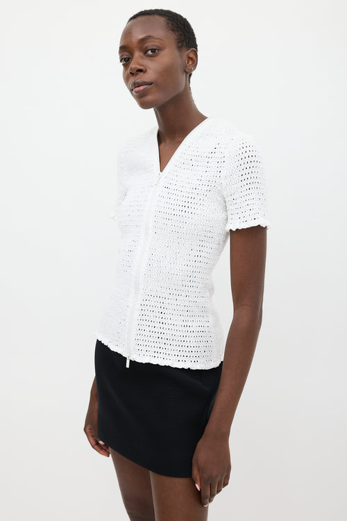 Proenza Schouler White Eyelet Zip Top