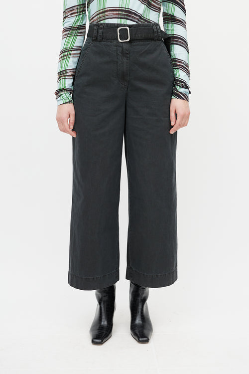 Proenza Schouler White Label Washed Black Belted Pant