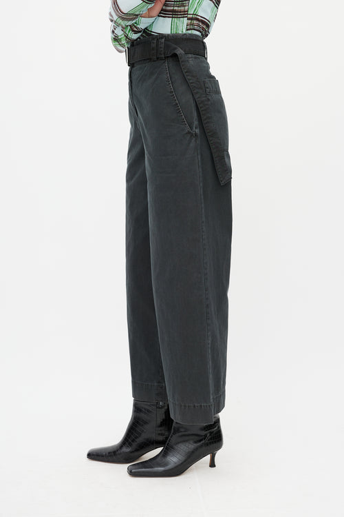 Proenza Schouler White Label Washed Black Belted Pant