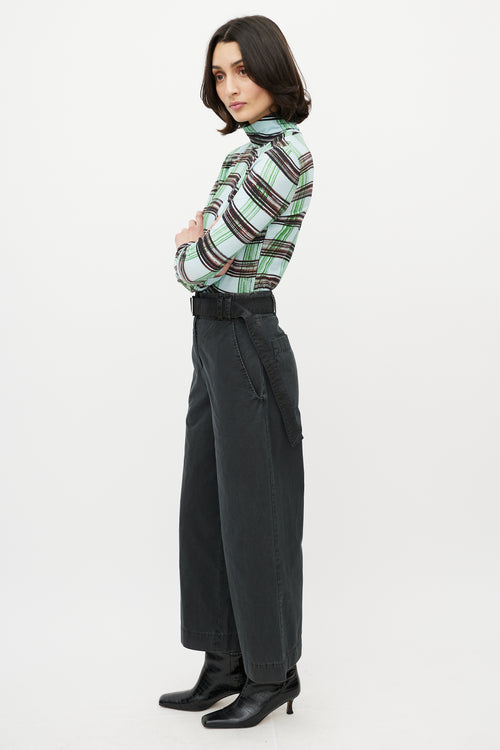 Proenza Schouler White Label Washed Black Belted Pant