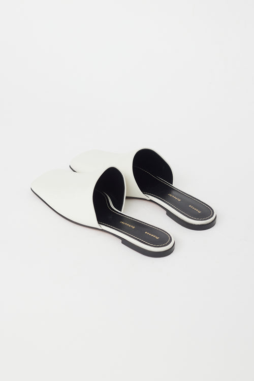 Proenza Schouler White Leather Slipper Mule