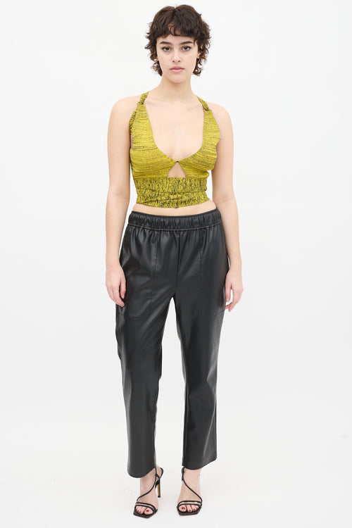 Proenza Schouler Yellow 
Black Heathered Criss Cross Top