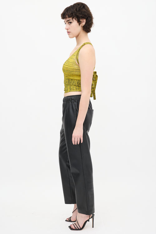 Proenza Schouler Yellow 
Black Heathered Criss Cross Top