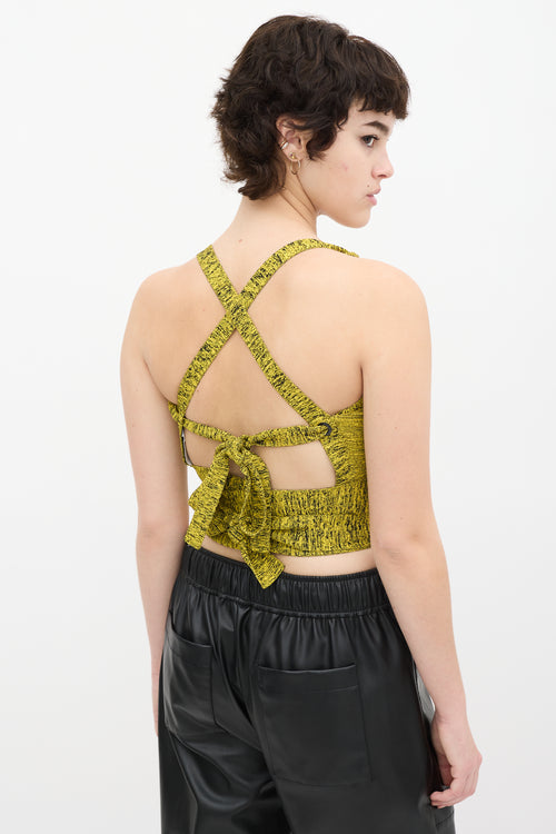 Proenza Schouler Yellow 
Black Heathered Criss Cross Top