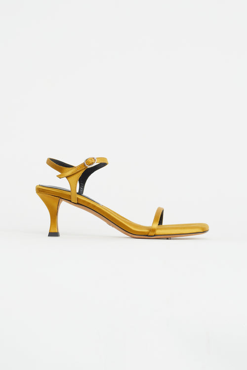 Proenza Schouler Yellow Satin Padded Heeled Sandal