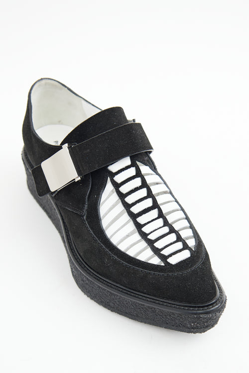 Proenza Schouler Black 
White Suede Creeper Loafer