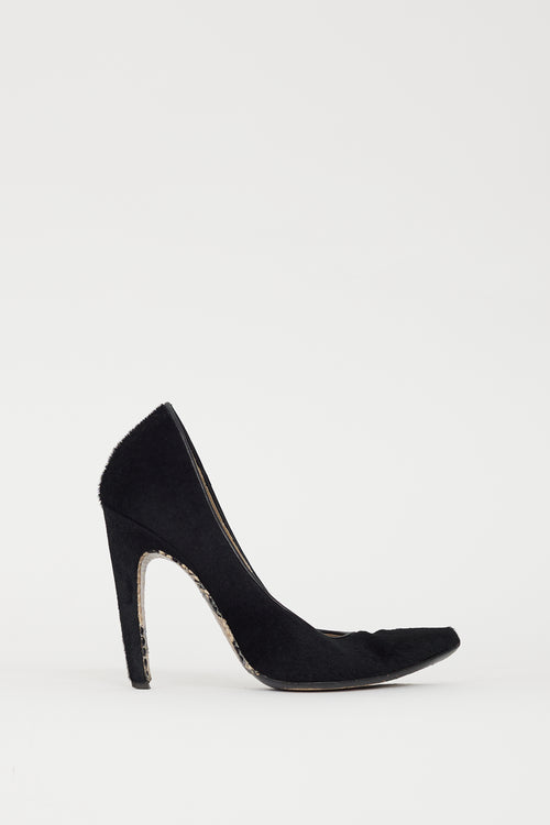 Proenza Schouler Black Textured Pointed Toe Pump