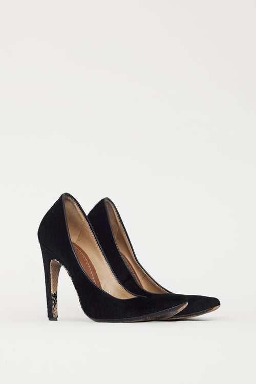 Proenza Schouler Black Textured Pointed Toe Pump