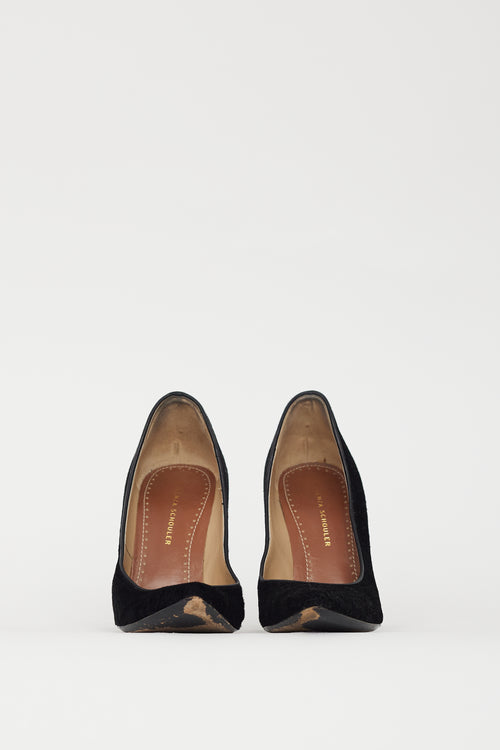 Proenza Schouler Black Textured Pointed Toe Pump