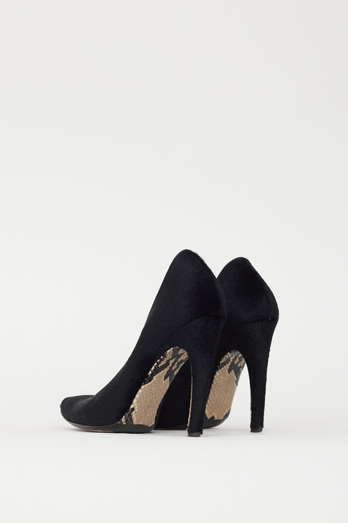 Proenza Schouler Black Textured Pointed Toe Pump