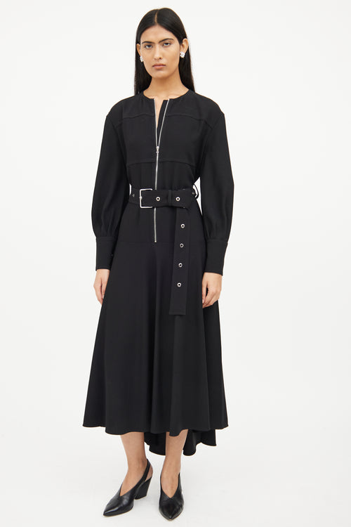 Proenza Schouler Black Zip Long Sleeve Dress