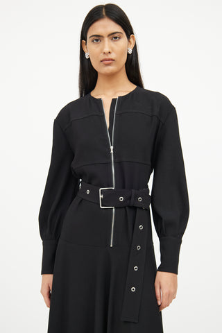 Proenza Schouler Black Zip Long Sleeve Dress