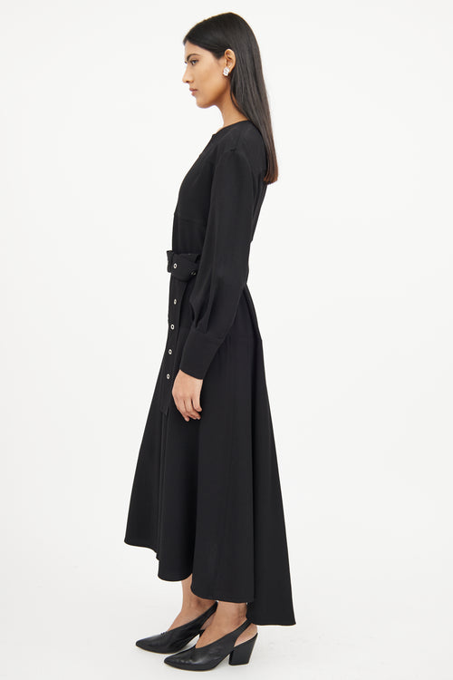 Proenza Schouler Black Zip Long Sleeve Dress