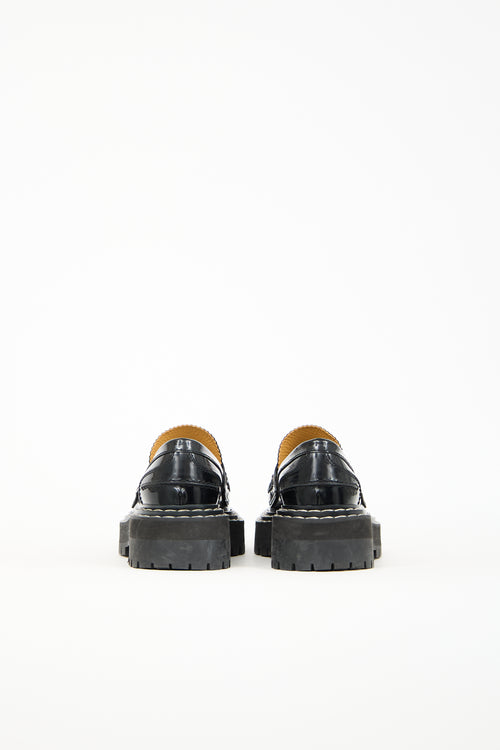 Proenza Schouler Black Leather Lug Sole Loafer