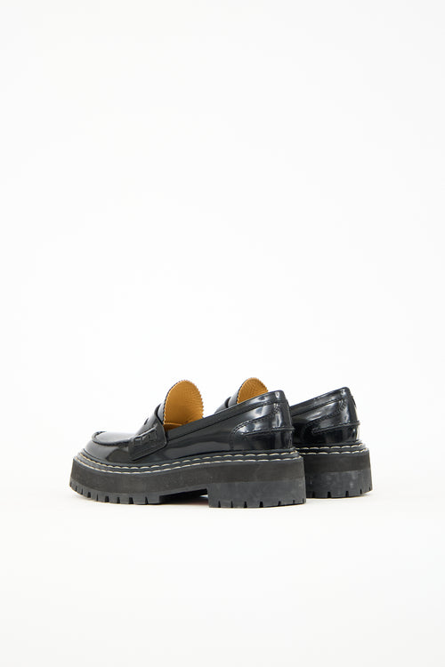 Proenza Schouler Black Leather Lug Sole Loafer