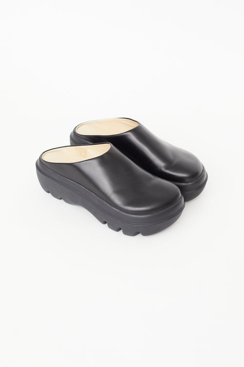 Proenza Schouler Black Leather Platform Mule