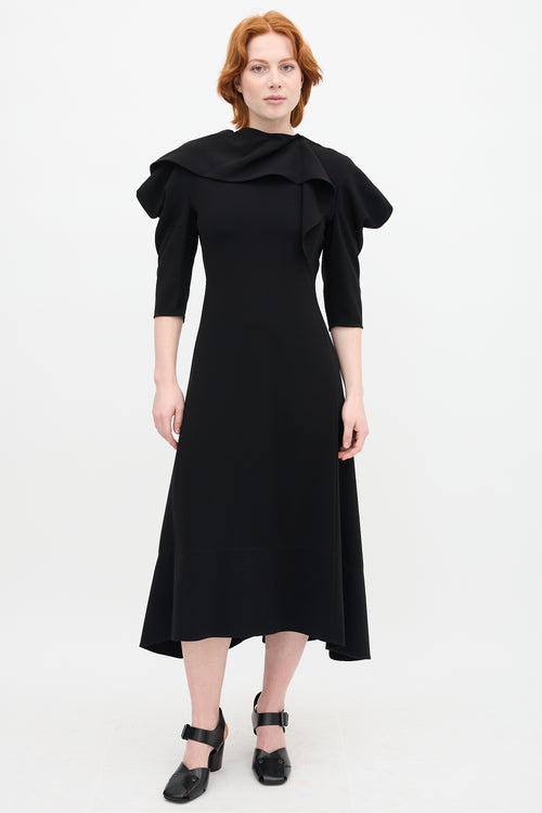 Proenza Schouler Black Scarf Long Sleeve Dress