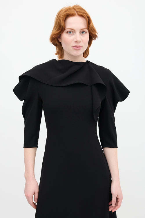 Proenza Schouler Black Scarf Long Sleeve Dress