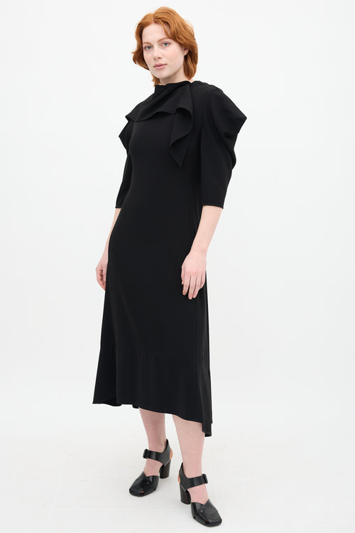 Proenza Schouler Black Scarf Long Sleeve Dress