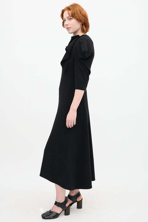 Proenza Schouler Black Scarf Long Sleeve Dress