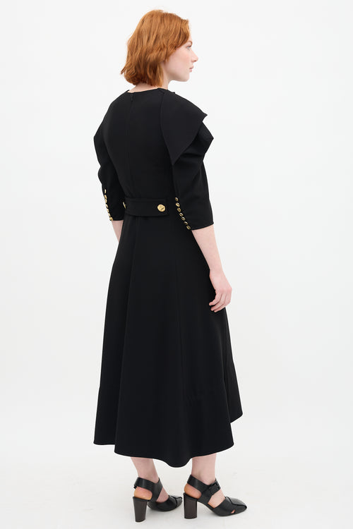 Proenza Schouler Black Scarf Long Sleeve Dress