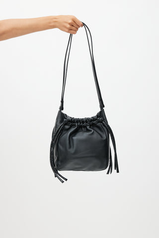 Proenza Schouler Black leather Drawstring Crossbody Pouch