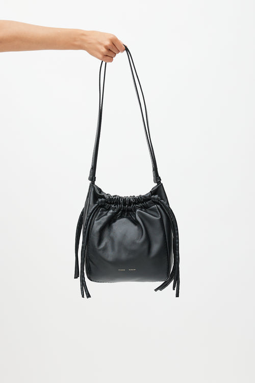 Proenza Schouler Black leather Drawstring Crossbody Pouch