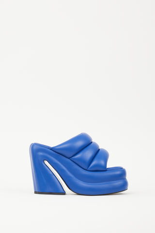 Proenza Schouler Blue Leather Arc Platform Mule