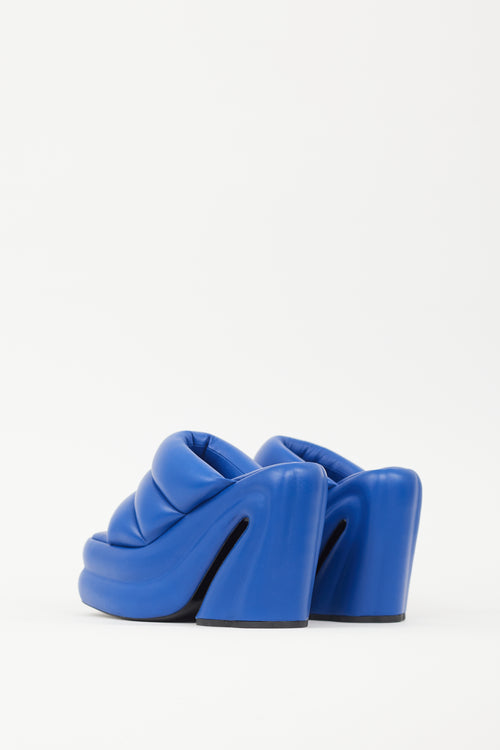 Proenza Schouler Blue Leather Arc Platform Mule