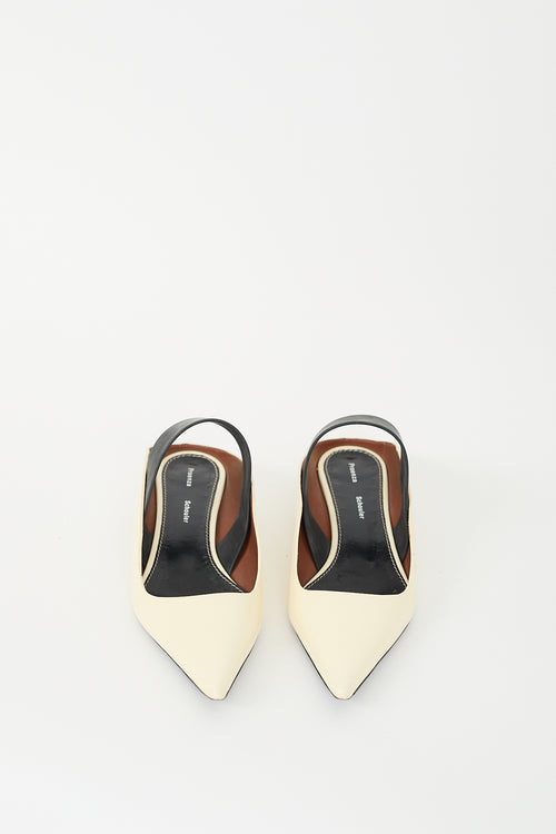 Proenza Schouler Cream Leather Pointed Toe Mule