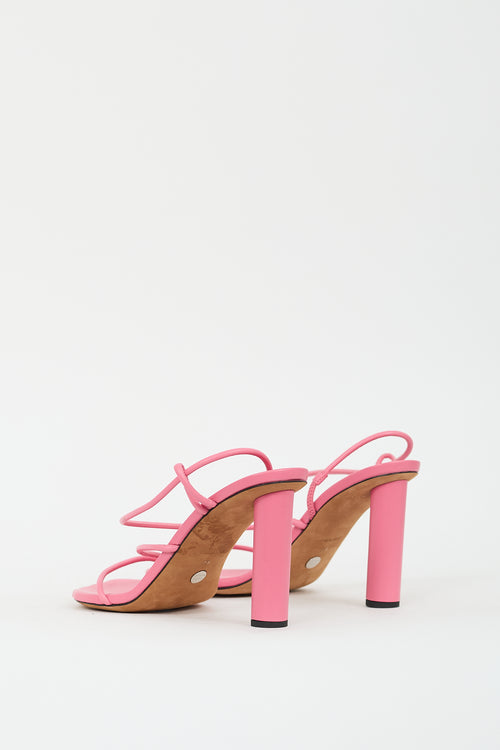 Proenza Schouler Pink Leather Sculpt Heeled Sandal