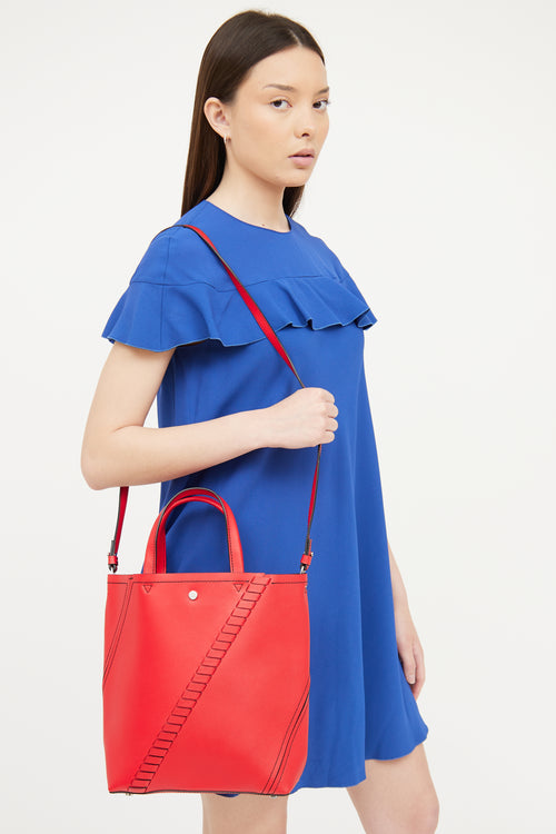 Proenza Schouler Red Hex Whipstitch Tote Bag